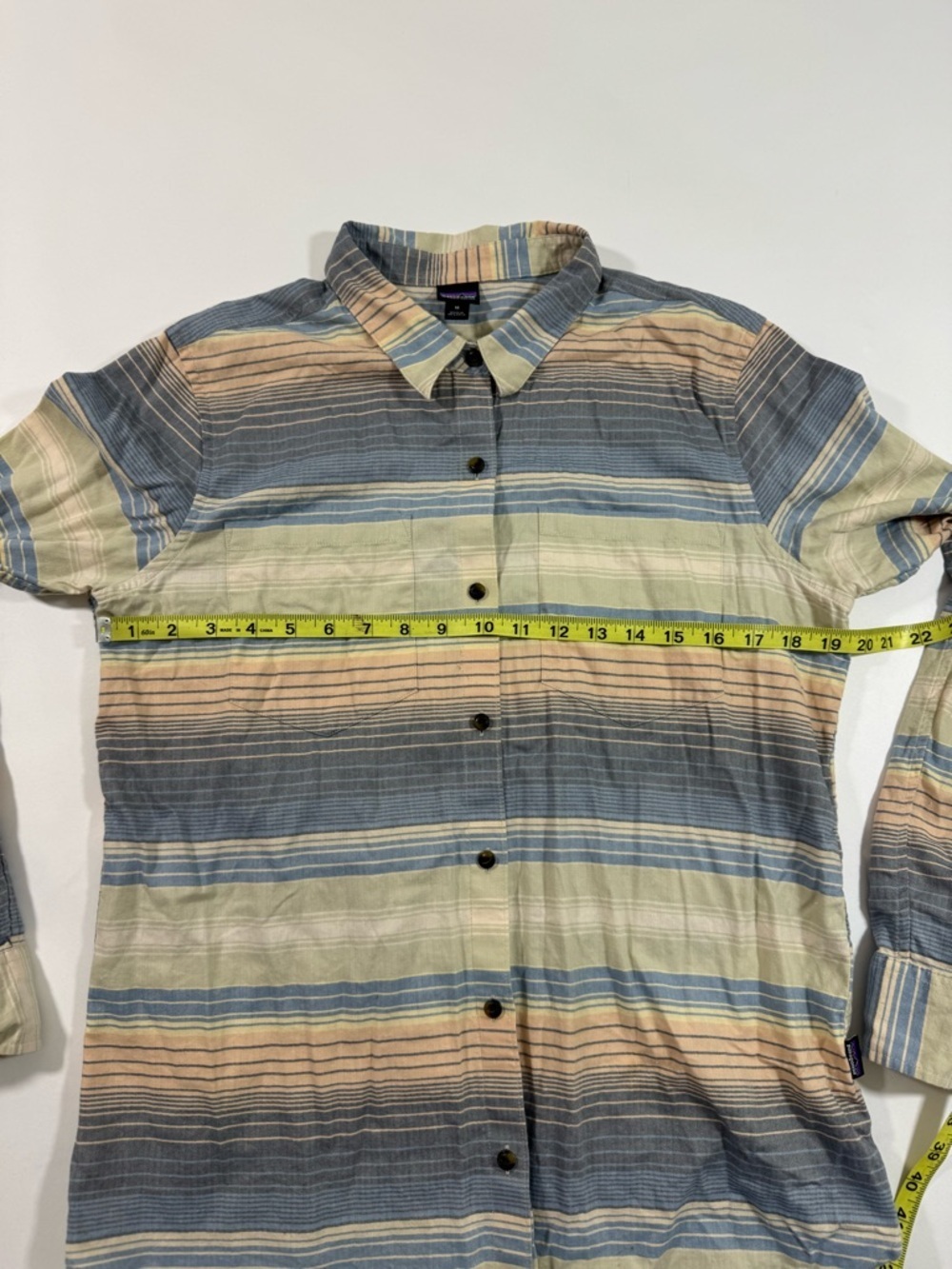 Patagonia Catbells Organic Cotton Shirt Striped Button Front - Picture 8 of 8